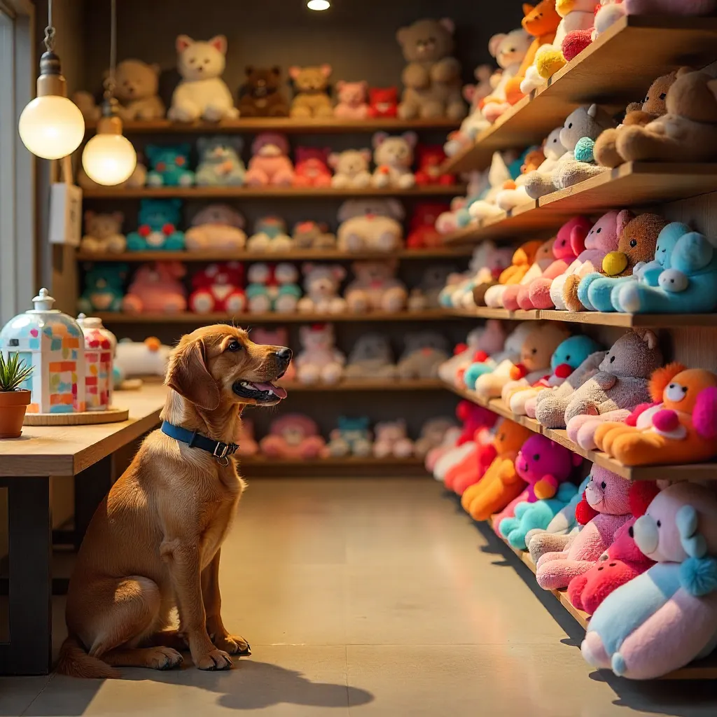 playful pet with handmade toy